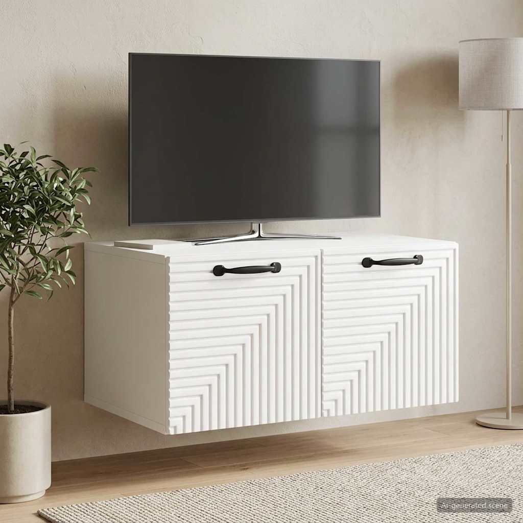 vidaXL Wall-Mounted TV Cabinet White 59.5x41x30 cm Engineered Wood