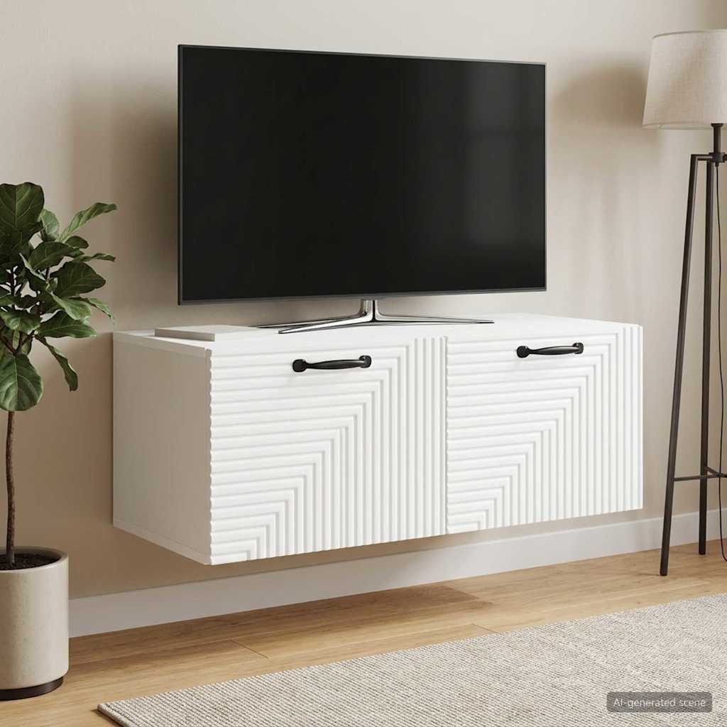 vidaXL Wall-Mounted TV Cabinet White 59.5x41x30 cm Engineered Wood
