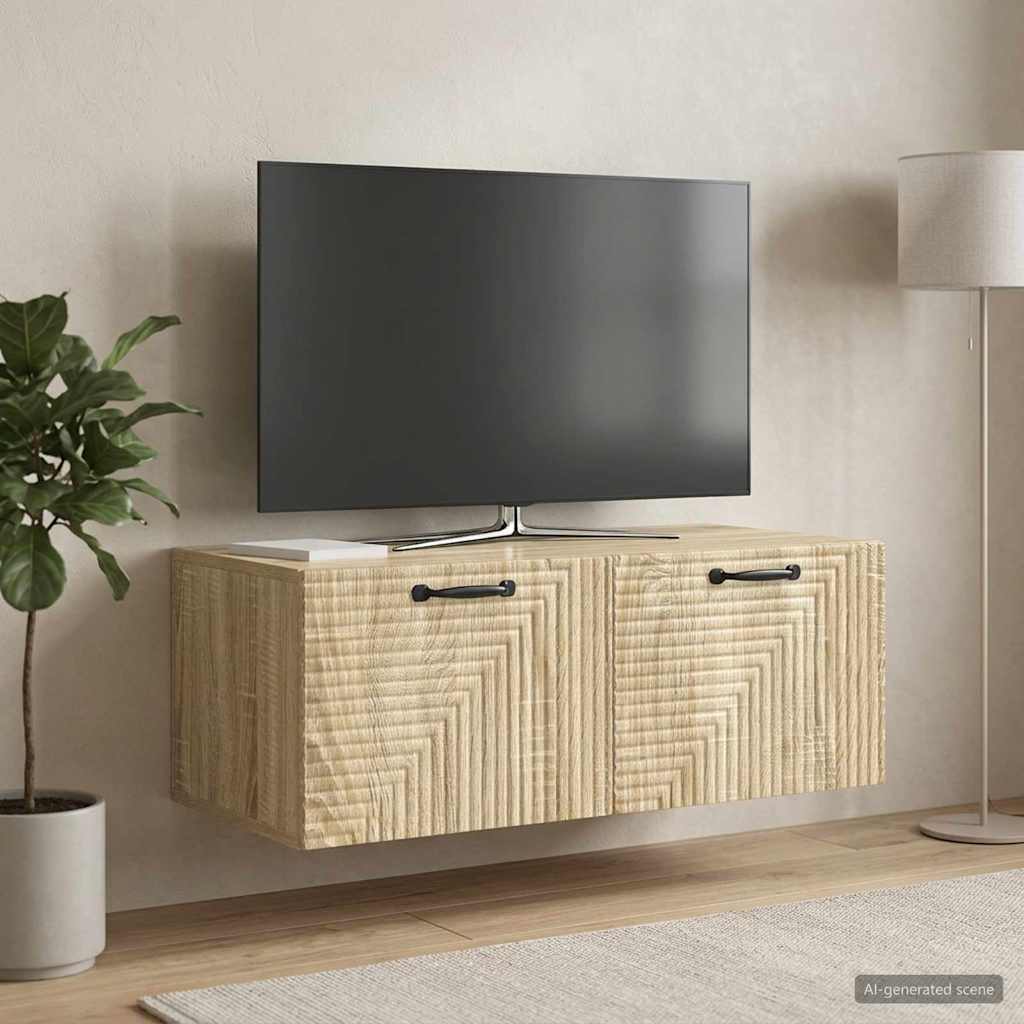 vidaXL Wall-Mounted TV Cabinet White 59.5x41x30 cm Engineered Wood