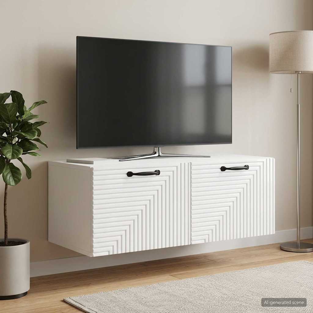 vidaXL Wall-Mounted TV Cabinet White 59.5x41x30 cm Engineered Wood