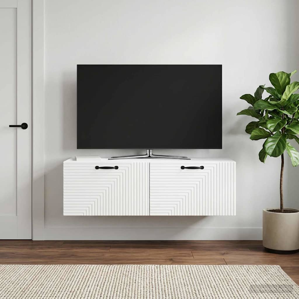 vidaXL Wall-Mounted TV Cabinet White 59.5x41x30 cm Engineered Wood