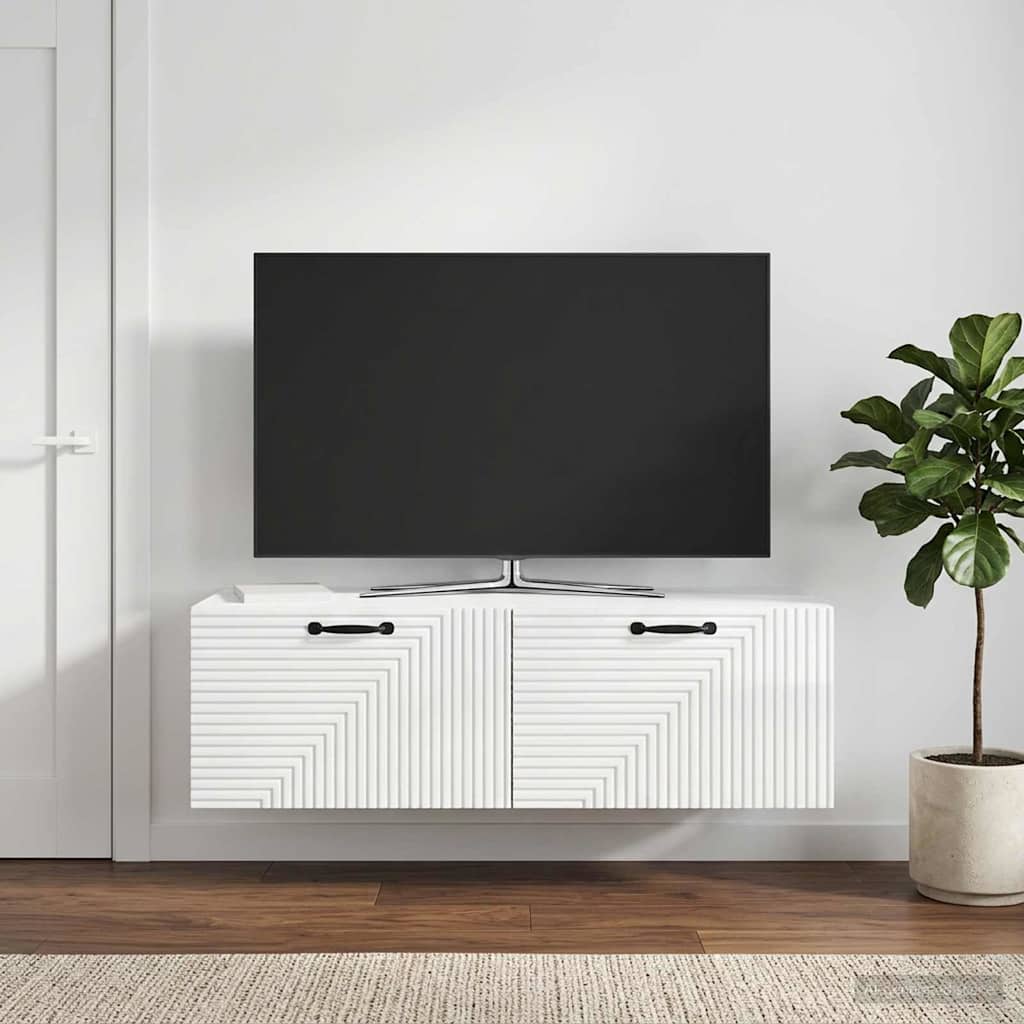 vidaXL Wall-Mounted TV Cabinet White 59.5x41x30 cm Engineered Wood