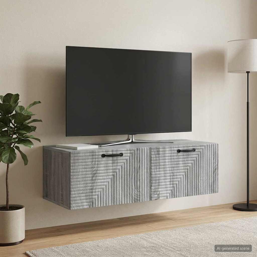 vidaXL Wall-Mounted TV Cabinet White 59.5x41x30 cm Engineered Wood
