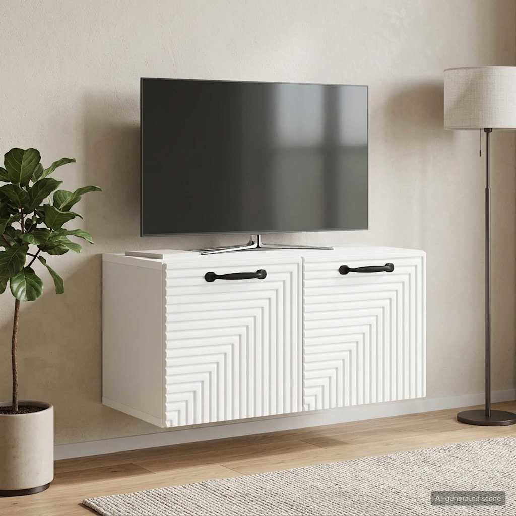 vidaXL Wall-Mounted TV Cabinet White 59.5x41x30 cm Engineered Wood