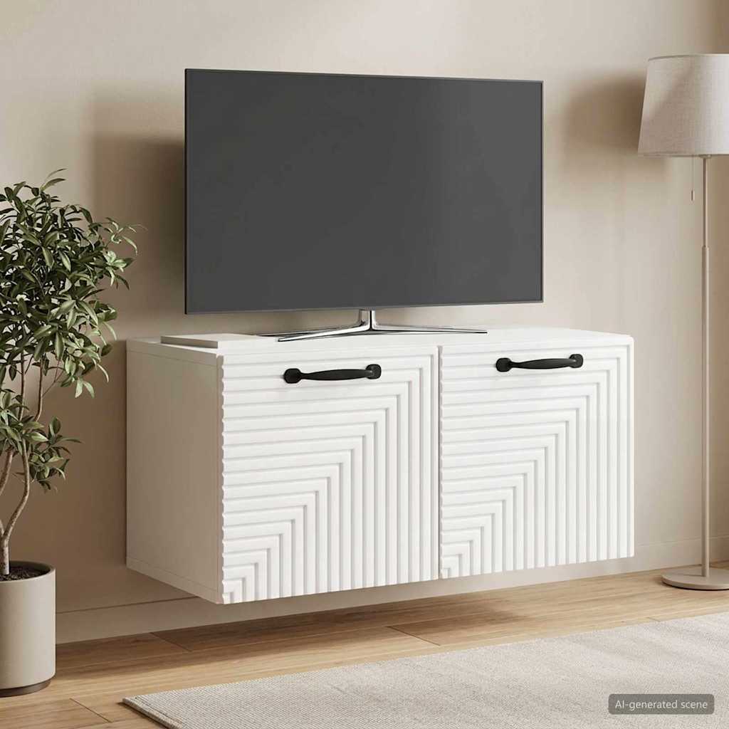 vidaXL Wall-Mounted TV Cabinet White 59.5x41x30 cm Engineered Wood