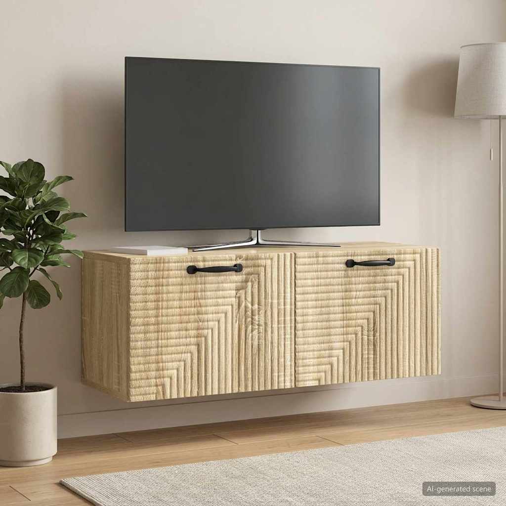 vidaXL Wall-Mounted TV Cabinet White 59.5x41x30 cm Engineered Wood