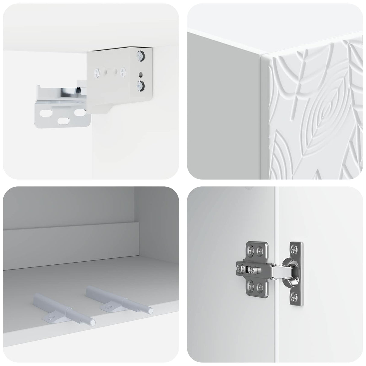 vidaXL Wall Cabinet White 66 x 34.5 x 90 cm Engineered Wood