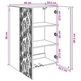 vidaXL Wall Cabinet White 66 x 34.5 x 90 cm Engineered Wood
