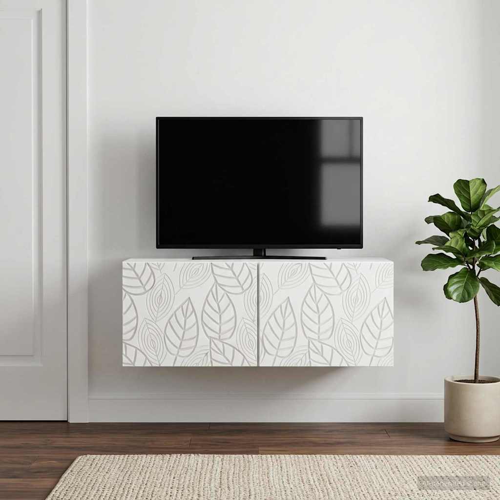 vidaXL Wall-Mounted TV Cabinet 59.5x41x30 cm White Engineered Wood