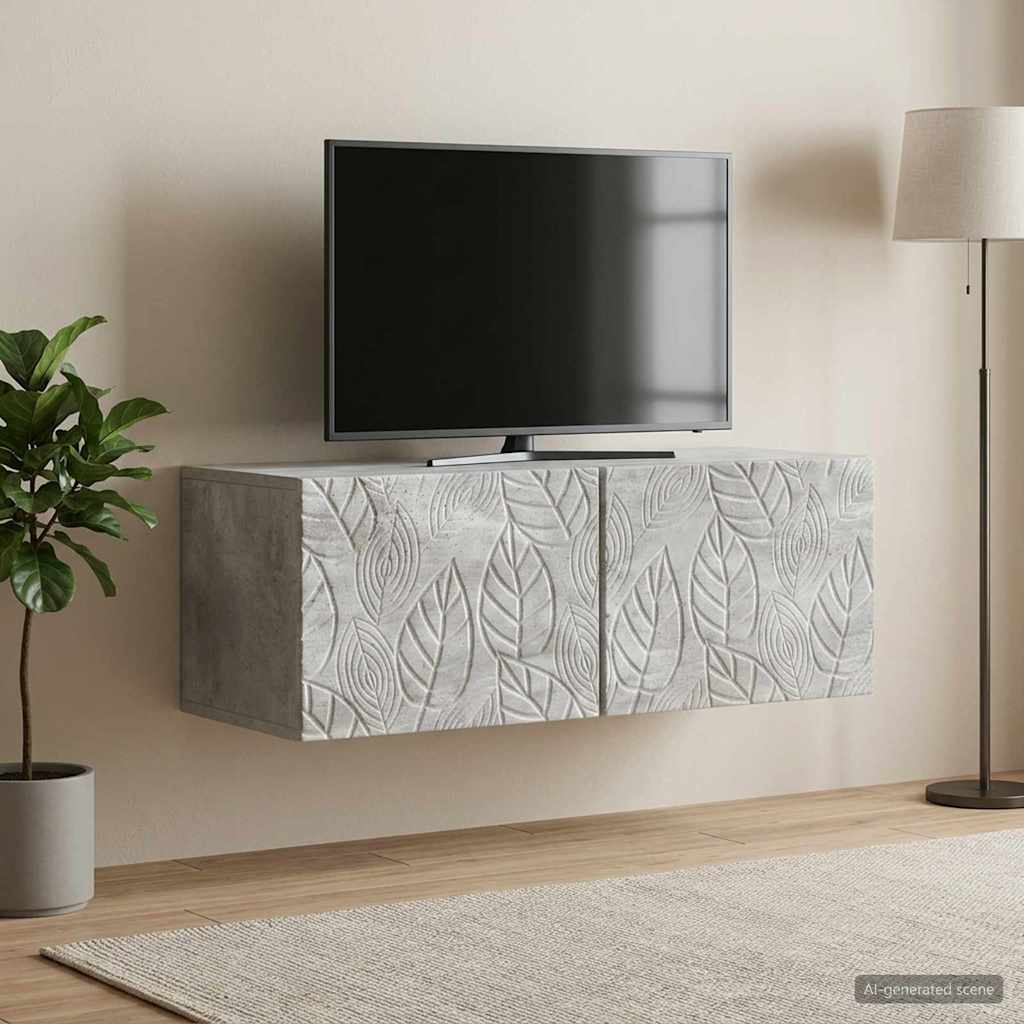 vidaXL Wall-Mounted TV Cabinet 59.5x41x30 cm White Engineered Wood
