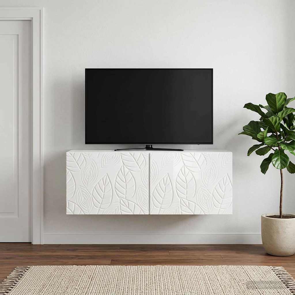 vidaXL Wall-Mounted TV Cabinet 59.5x41x30 cm White Engineered Wood