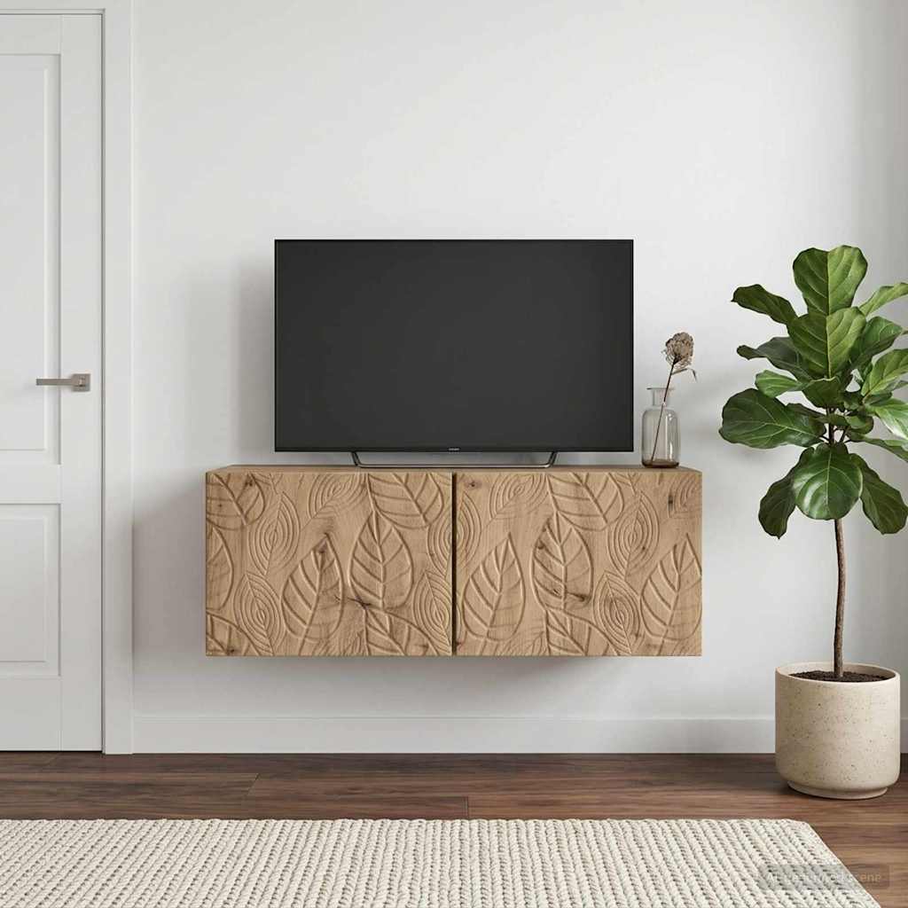 vidaXL Wall-Mounted TV Cabinet 59.5x41x30 cm White Engineered Wood