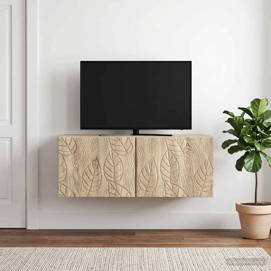 vidaXL Wall-Mounted TV Cabinet 59.5x41x30 cm White Engineered Wood
