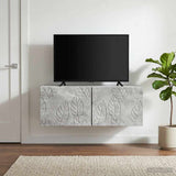 vidaXL Wall-Mounted TV Cabinet 59.5x41x30 cm White Engineered Wood