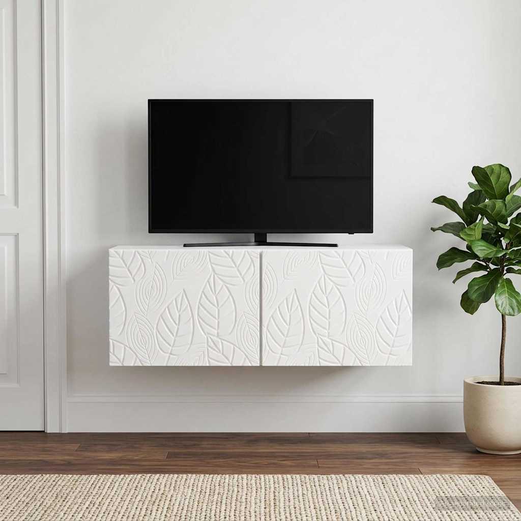 vidaXL Wall-Mounted TV Cabinet 59.5x41x30 cm White Engineered Wood