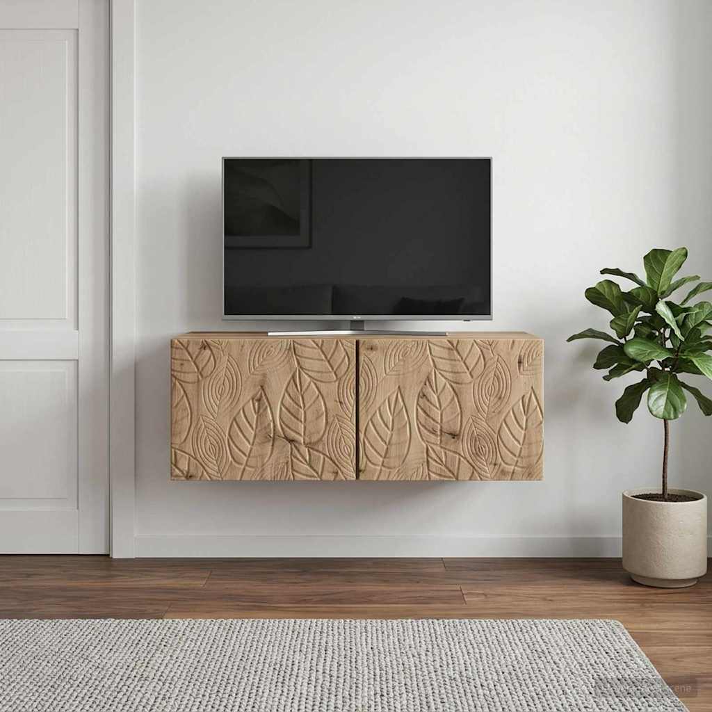 vidaXL Wall-Mounted TV Cabinet 59.5x41x30 cm White Engineered Wood