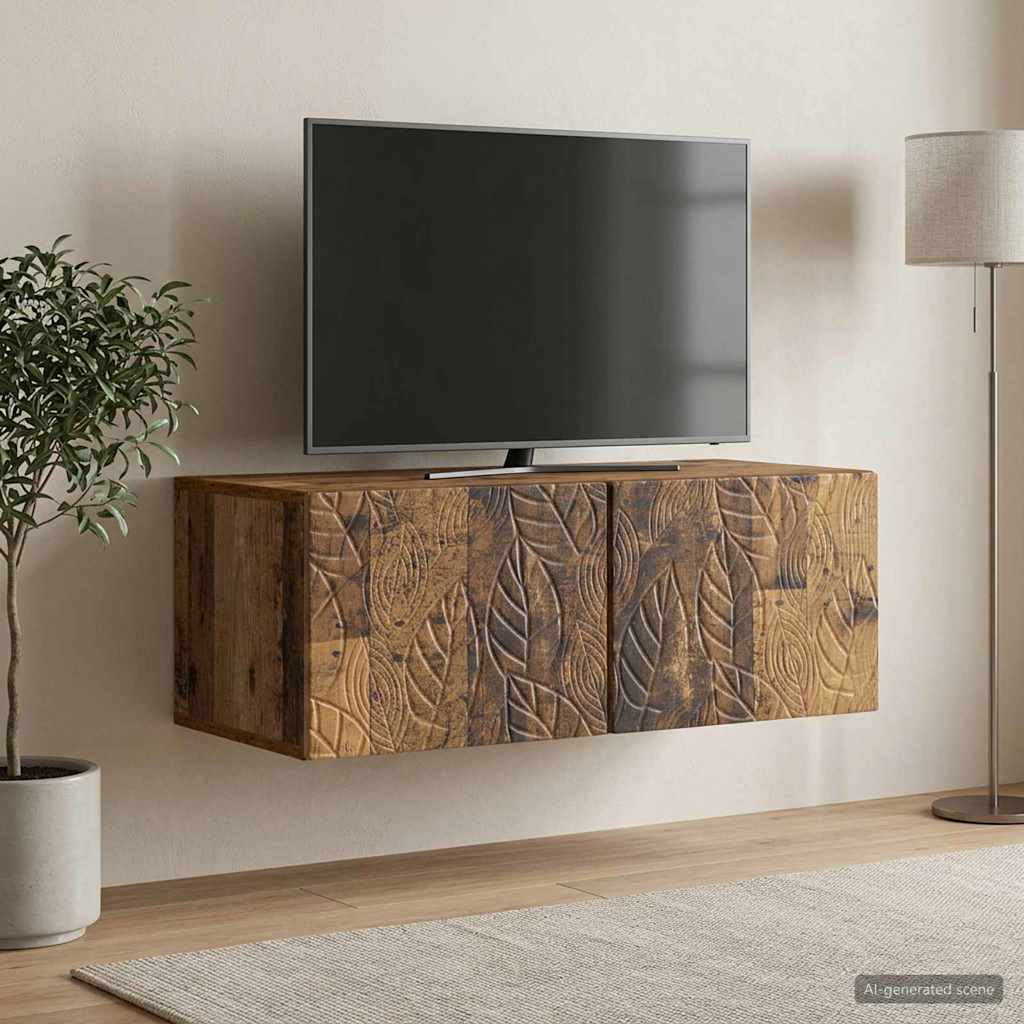 vidaXL Wall-Mounted TV Cabinet 59.5x41x30 cm White Engineered Wood
