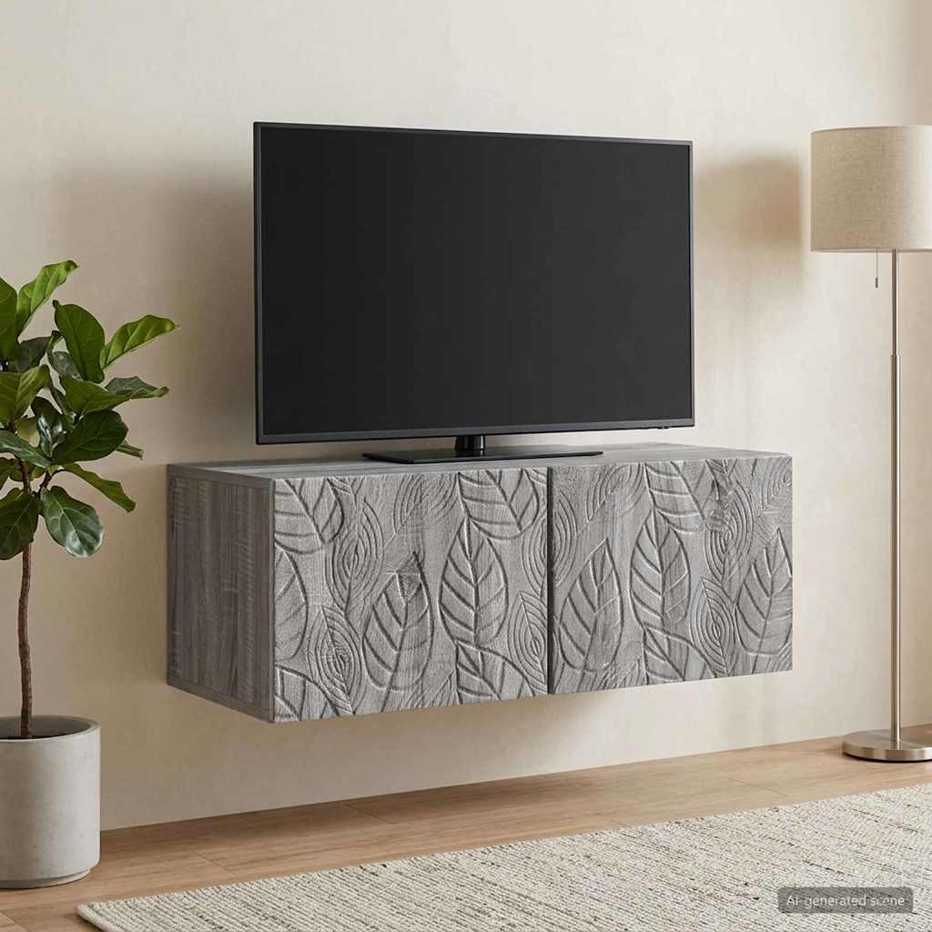 vidaXL Wall-Mounted TV Cabinet 59.5x41x30 cm White Engineered Wood