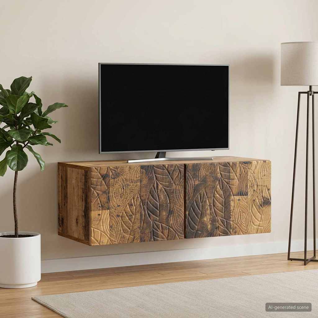 vidaXL Wall-Mounted TV Cabinet 59.5x41x30 cm White Engineered Wood