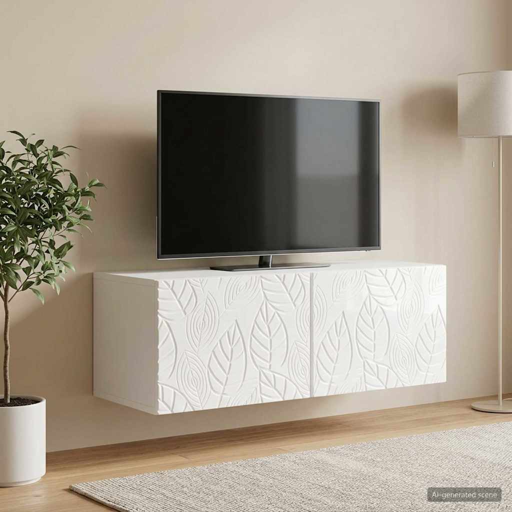 vidaXL Wall-Mounted TV Cabinet 59.5x41x30 cm White Engineered Wood