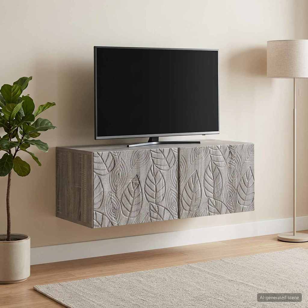 vidaXL Wall-Mounted TV Cabinet 59.5x41x30 cm White Engineered Wood