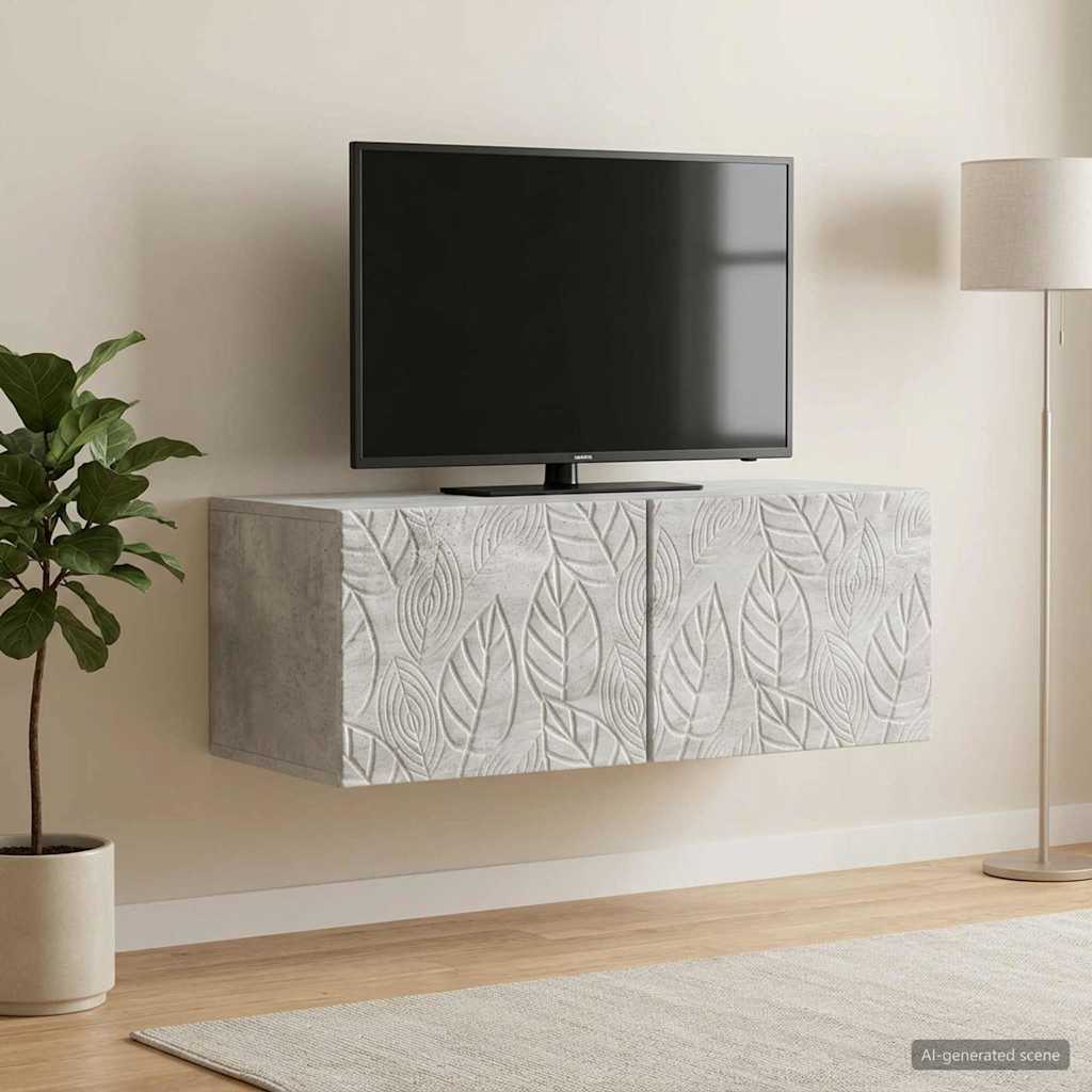 vidaXL Wall-Mounted TV Cabinet 59.5x41x30 cm White Engineered Wood