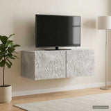 vidaXL Wall-Mounted TV Cabinet 59.5x41x30 cm White Engineered Wood