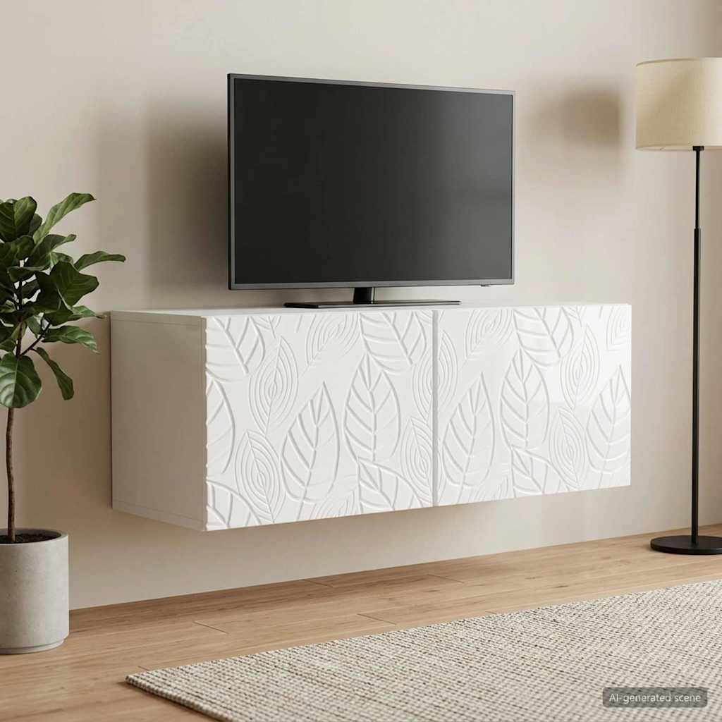 vidaXL Wall-Mounted TV Cabinet 59.5x41x30 cm White Engineered Wood