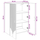 vidaXL Wandkast Wit 66 x 34,5 x 90 cm Bewerkt hout