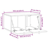 vidaXL Wandmontage TV-kast Zwart 59,5 x 41 x 30 cm Bewerkt hout