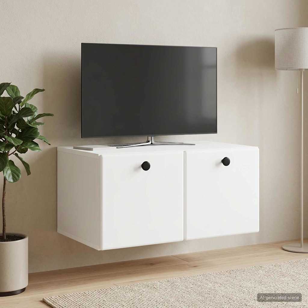 vidaXL Wandmontage TV-kast Zwart 59,5 x 41 x 30 cm Bewerkt hout