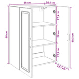 vidaXL Wandkast Wit 66 x 34,5 x 90 cm Bewerkt hout