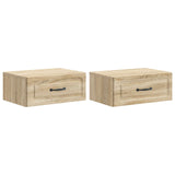 vidaXL Muurbevestigde Nachttafel Wit 49 x 34,5 x 20 cm Bewerkt hout