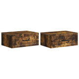 vidaXL Muurbevestigde Nachttafel Wit 49 x 34,5 x 20 cm Bewerkt hout