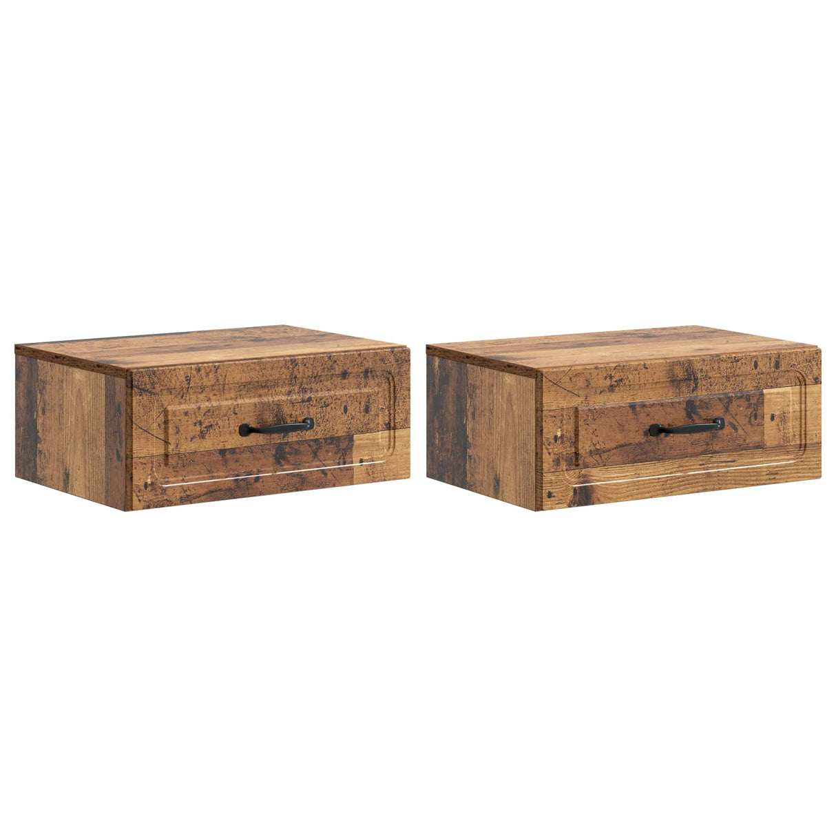 vidaXL Muurbevestigde Nachttafel Wit 49 x 34,5 x 20 cm Bewerkt hout
