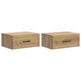vidaXL Muurbevestigde Nachttafel Wit 49 x 34,5 x 20 cm Bewerkt hout