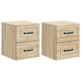 vidaXL Muurbevestigde Nachttafel Wit 34,5 x 33 x 40 cm Bewerkt hout