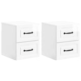 vidaXL Muurbevestigde Nachttafel Wit 34,5 x 33 x 40 cm Bewerkt hout