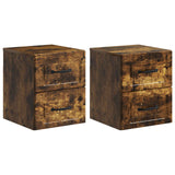 vidaXL Muurbevestigde Nachttafel Wit 34,5 x 33 x 40 cm Bewerkt hout