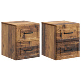 vidaXL Muurbevestigde Nachttafel Wit 34,5 x 33 x 40 cm Bewerkt hout