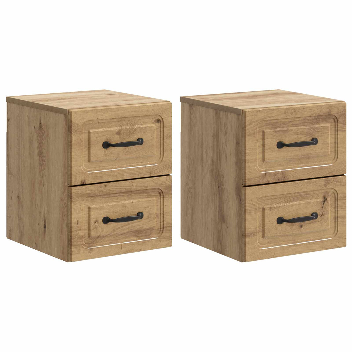 vidaXL Muurbevestigde Nachttafel Wit 34,5 x 33 x 40 cm Bewerkt hout