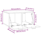 vidaXL Wandmontage TV-kast Zwart 59,5 x 41 x 30 cm Bewerkt hout