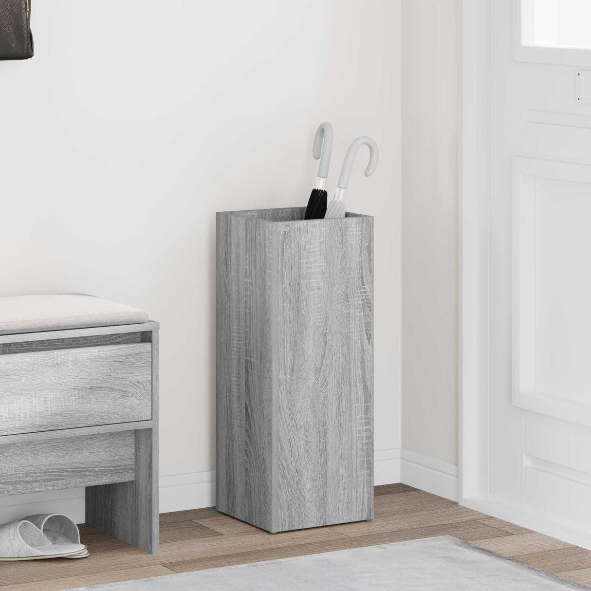 vidaXL Opslaghaak & Rek Zwart Eiken 25 x 24,5 x 64 cm Bewerkt hout