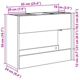vidaXL Opslaghaak & Rek met opslag Wit 65 x 24 x 50 cm Bewerkt hout
