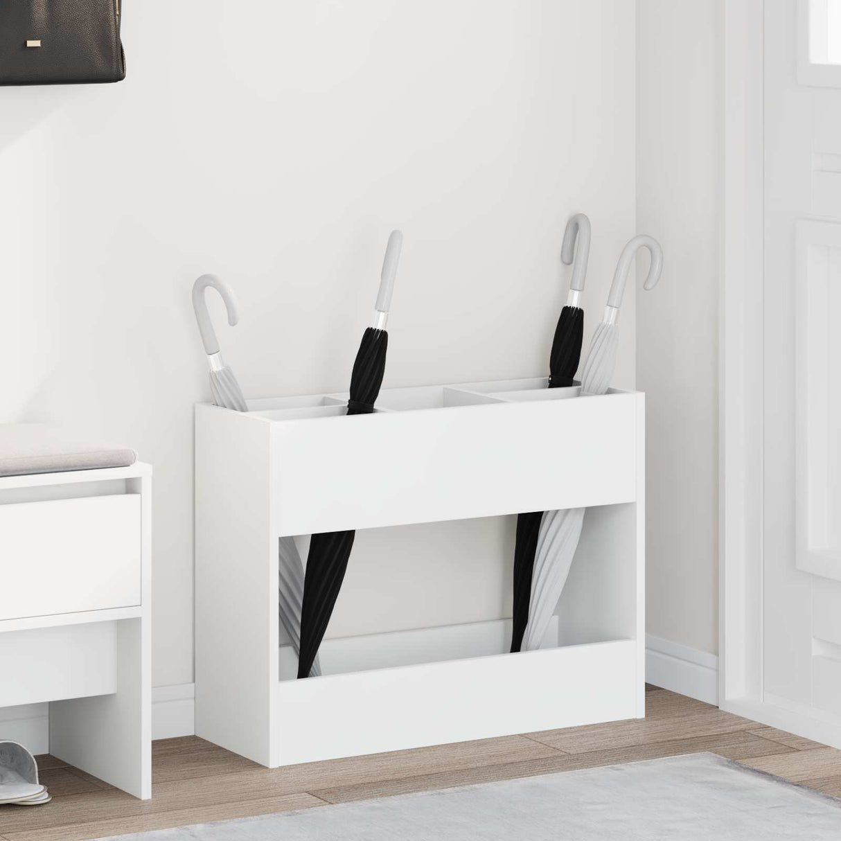vidaXL Opslaghaak & Rek met opslag Wit 65 x 24 x 50 cm Bewerkt hout