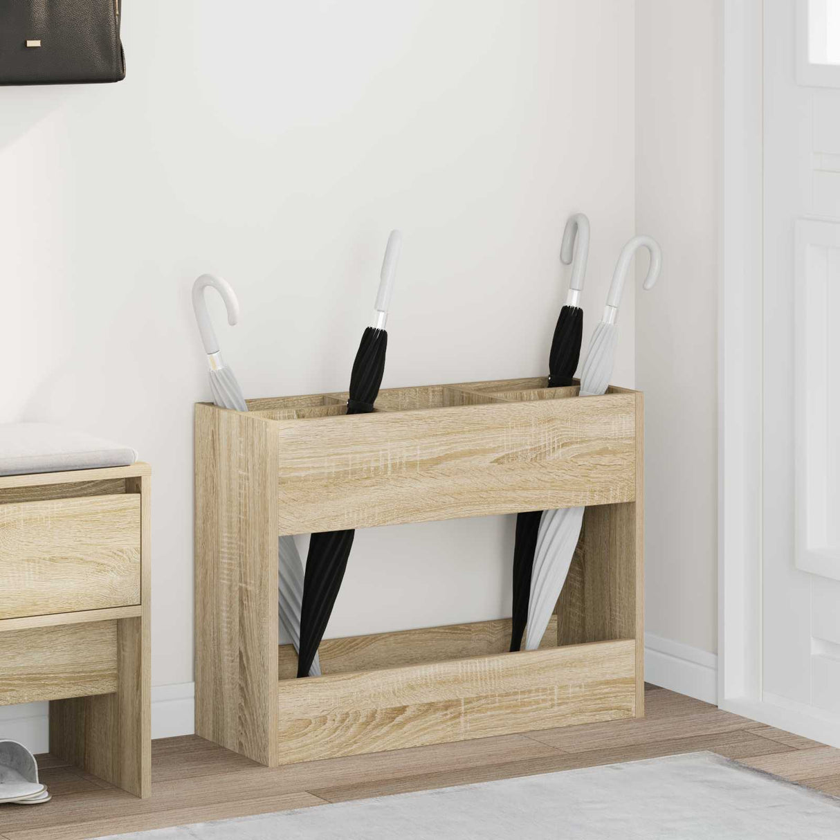 vidaXL Opslaghaak & Rek met opslag Wit 65 x 24 x 50 cm Bewerkt hout