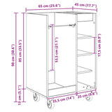 vidaXL Golfkast met wiel Effen Wit 65 x 45 x 98 cm
