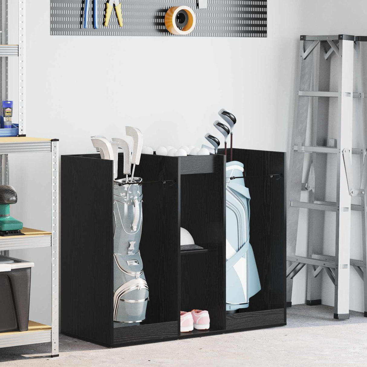vidaXL Golfkast met wiel Effen Wit 65 x 45 x 98 cm