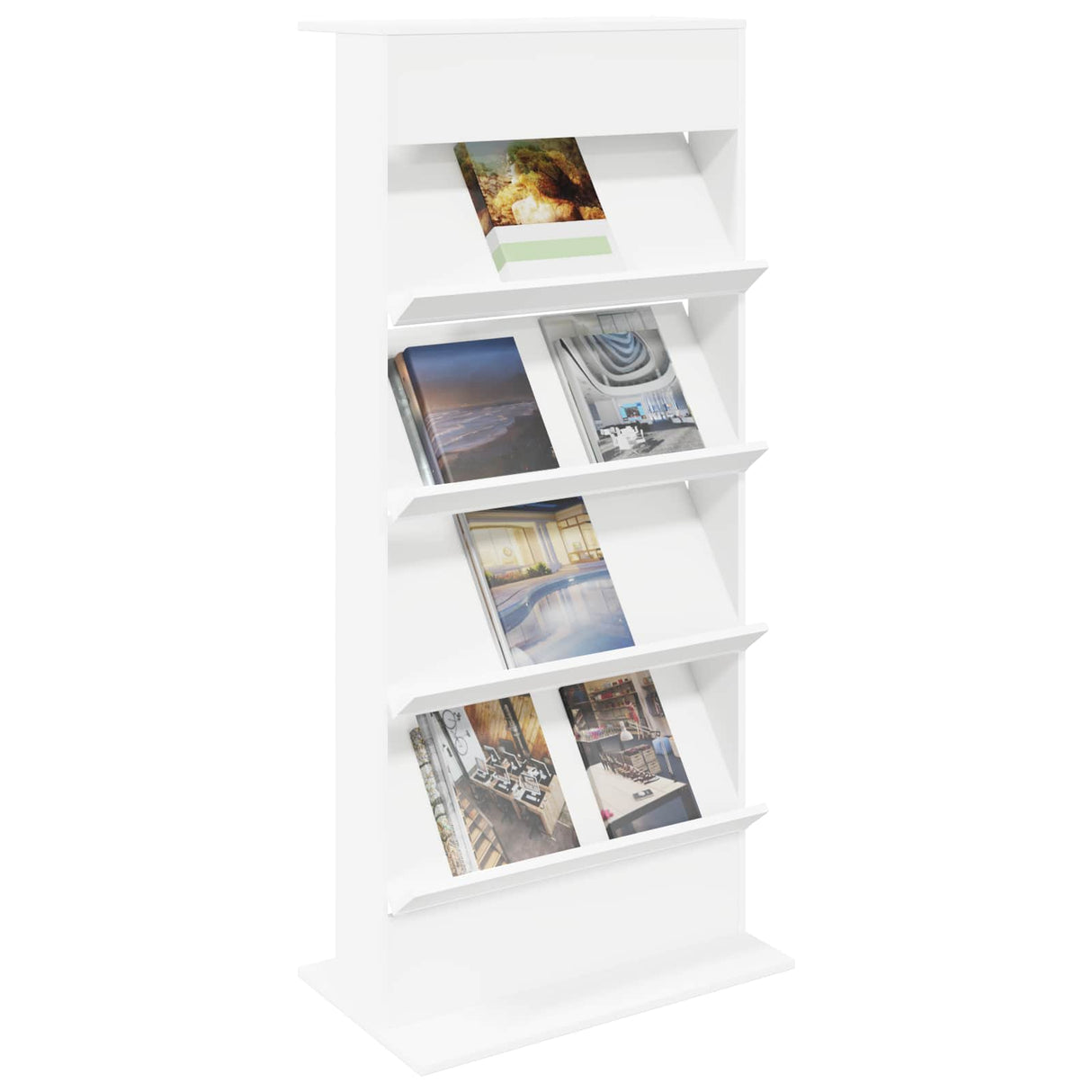 vidaXL Tijdschriftenrek Zwart Eiken 70 x 41 x 156 cm Bewerkt hout