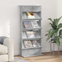 vidaXL Tijdschriftenrek Zwart Eiken 70 x 41 x 156 cm Bewerkt hout